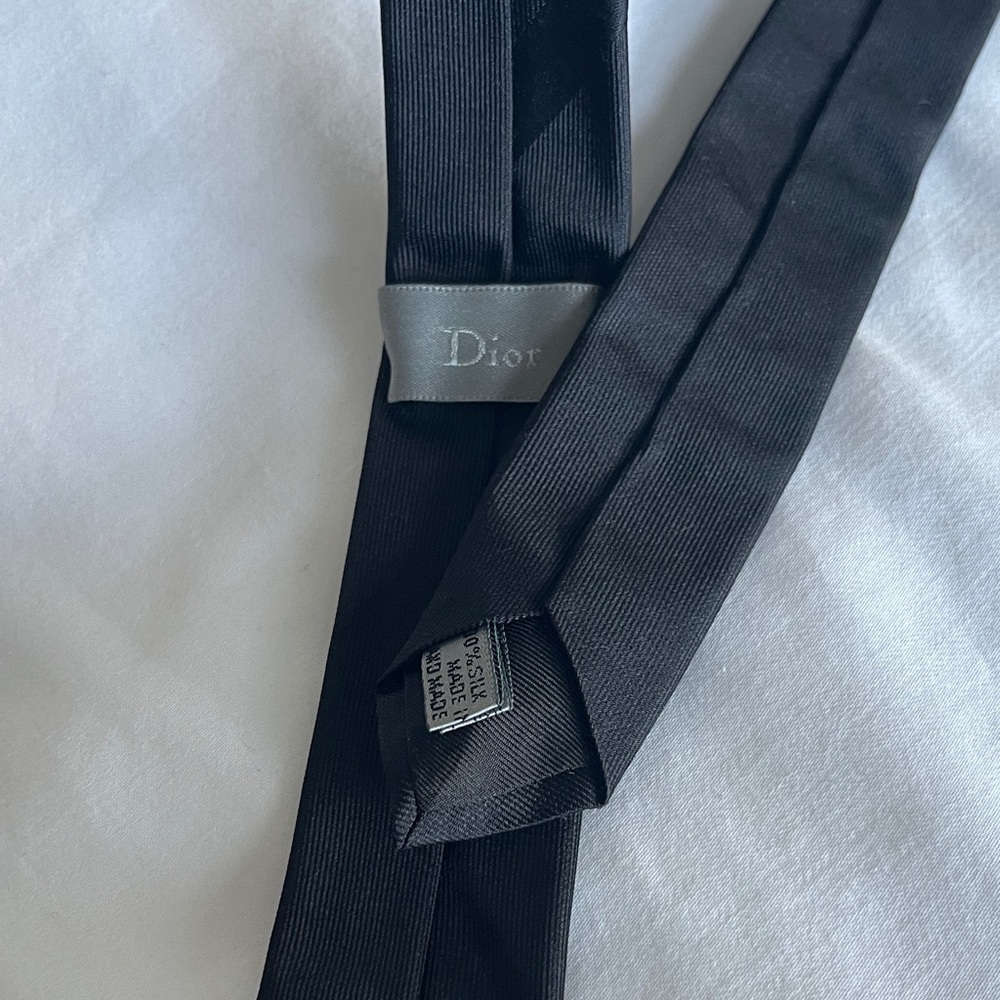 Dior Skinny Black Men's Tie - Picture 4 of 4